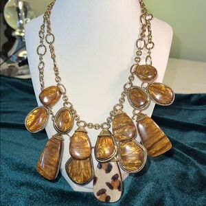 Chicos Statement Necklace with Gold Chain